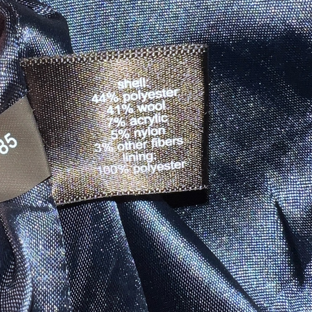 LTD Dark Blue Women's wool cocoon Coat - Picture 6 of 7